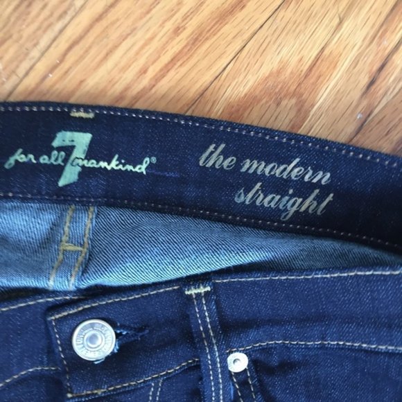 7 For All Mankind The Modern Straight Dark Jeans - Picture 4 of 6